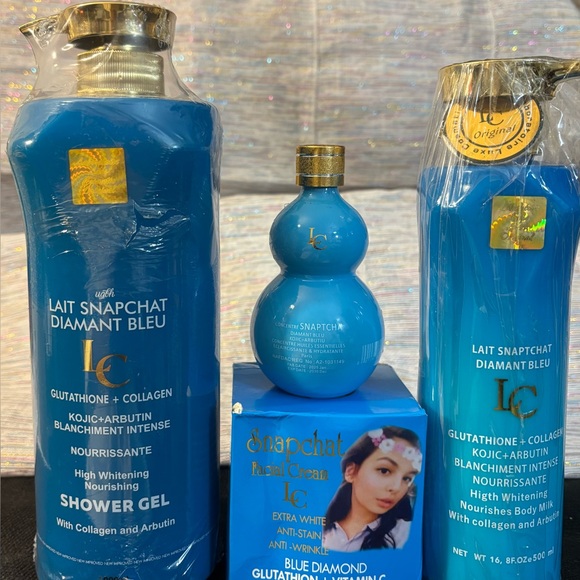 3 pieces Lait snaptchat super whitening Diament Blue set: 4-Piece Complete Combo